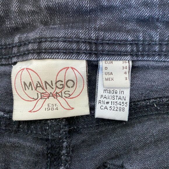 MNG Mango Denim Black Flare Leg Jeans Womens Size 4 W27 - Picture 7 of 7